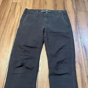 Eddie Bauer Pants Men's Size 34‎ x 32 Double Knee Navy Relaxed Fit